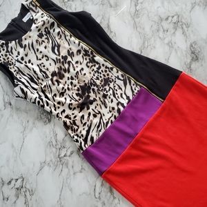 calvin klein animal print sheath dress size 2